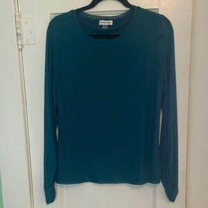 Calvin Klein Women's Deep Teal Long Sleeve Top. Sheer sleeves. Worn once.
